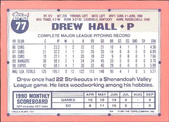 1991 Topps - Collector's Edition (Tiffany) #77 Drew Hall Back