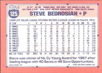 1991 Topps - Collector's Edition (Tiffany) #125 Steve Bedrosian Back