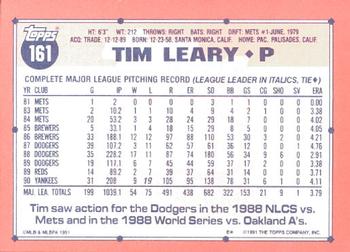 1991 Topps - Collector's Edition (Tiffany) #161 Tim Leary Back