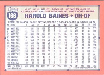 1991 Topps - Collector's Edition (Tiffany) #166 Harold Baines Back