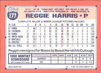 1991 Topps - Collector's Edition (Tiffany) #177 Reggie Harris Back