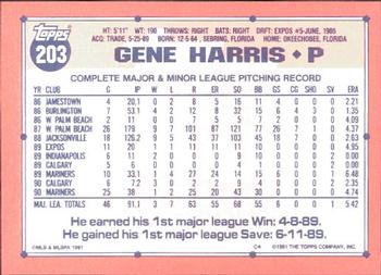 1991 Topps - Collector's Edition (Tiffany) #203 Gene Harris Back