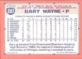 1991 Topps - Collector's Edition (Tiffany) #207 Gary Wayne Back