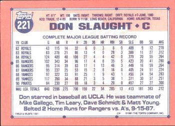 1991 Topps - Collector's Edition (Tiffany) #221 Don Slaught Back