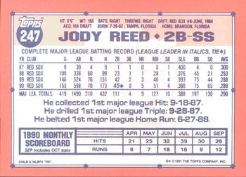 1991 Topps - Collector's Edition (Tiffany) #247 Jody Reed Back