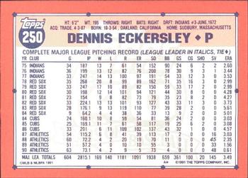 1991 Topps - Collector's Edition (Tiffany) #250 Dennis Eckersley Back