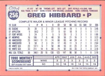 1991 Topps - Collector's Edition (Tiffany) #256 Greg Hibbard Back