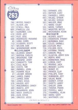 1991 Topps - Collector's Edition (Tiffany) #263 Checklist 2 of 6 Back