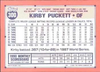 1991 Topps - Collector's Edition (Tiffany) #300 Kirby Puckett Back
