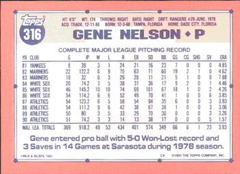 1991 Topps - Collector's Edition (Tiffany) #316 Gene Nelson Back