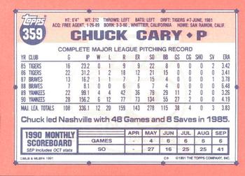 1991 Topps - Collector's Edition (Tiffany) #359 Chuck Cary Back