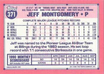 1991 Topps - Collector's Edition (Tiffany) #371 Jeff Montgomery Back