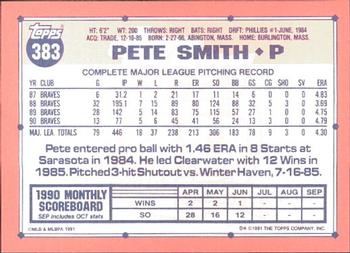 1991 Topps - Collector's Edition (Tiffany) #383 Pete Smith Back