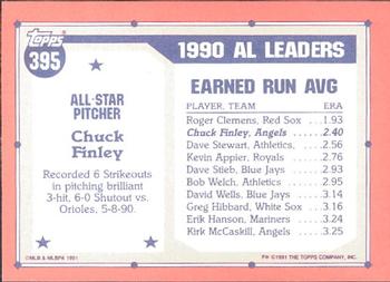 1991 Topps - Collector's Edition (Tiffany) #395 Chuck Finley Back
