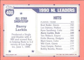 1991 Topps - Collector's Edition (Tiffany) #400 Barry Larkin Back