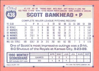 1991 Topps - Collector's Edition (Tiffany) #436 Scott Bankhead Back
