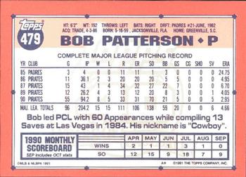 1991 Topps - Collector's Edition (Tiffany) #479 Bob Patterson Back
