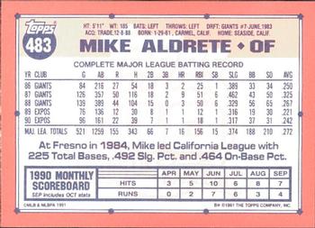 1991 Topps - Collector's Edition (Tiffany) #483 Mike Aldrete Back