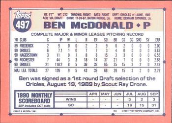 1991 Topps - Collector's Edition (Tiffany) #497 Ben McDonald Back