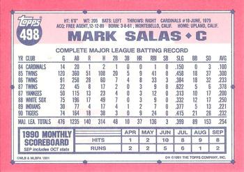 1991 Topps - Collector's Edition (Tiffany) #498 Mark Salas Back