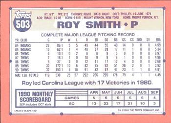 1991 Topps - Collector's Edition (Tiffany) #503 Roy Smith Back