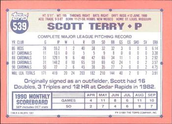 1991 Topps - Collector's Edition (Tiffany) #539 Scott Terry Back