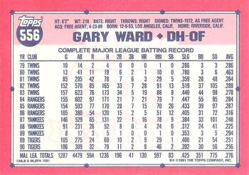 1991 Topps - Collector's Edition (Tiffany) #556 Gary Ward Back