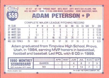 1991 Topps - Collector's Edition (Tiffany) #559 Adam Peterson Back