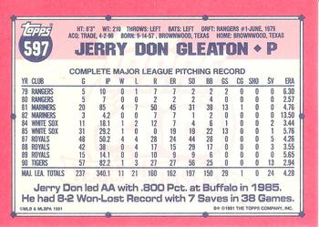 1991 Topps - Collector's Edition (Tiffany) #597 Jerry Don Gleaton Back