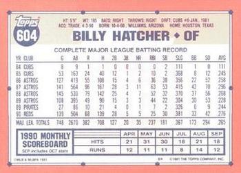 1991 Topps - Collector's Edition (Tiffany) #604 Billy Hatcher Back