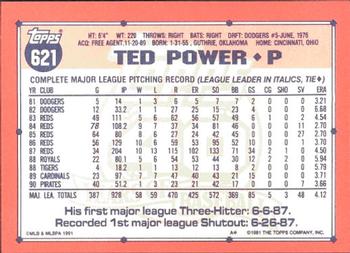 1991 Topps - Collector's Edition (Tiffany) #621 Ted Power Back