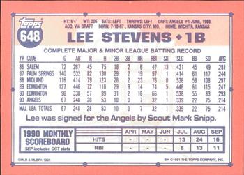 1991 Topps - Collector's Edition (Tiffany) #648 Lee Stevens Back