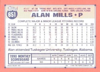 1991 Topps - Collector's Edition (Tiffany) #651 Alan Mills Back