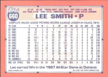 1991 Topps - Collector's Edition (Tiffany) #660 Lee Smith Back