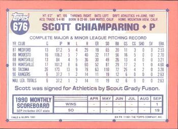 1991 Topps - Collector's Edition (Tiffany) #676 Scott Chiamparino Back