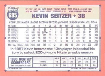 1991 Topps - Collector's Edition (Tiffany) #695 Kevin Seitzer Back