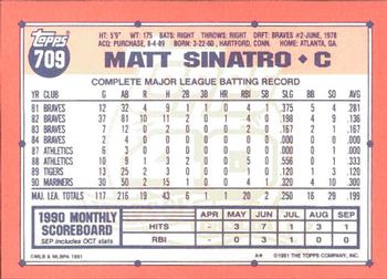 1991 Topps - Collector's Edition (Tiffany) #709 Matt Sinatro Back