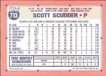 1991 Topps - Collector's Edition (Tiffany) #713 Scott Scudder Back