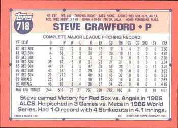 1991 Topps - Collector's Edition (Tiffany) #718 Steve Crawford Back