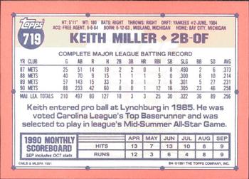 1991 Topps - Collector's Edition (Tiffany) #719 Keith Miller Back