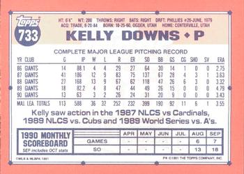 1991 Topps - Collector's Edition (Tiffany) #733 Kelly Downs Back