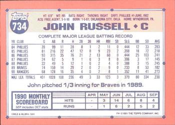1991 Topps - Collector's Edition (Tiffany) #734 John Russell Back