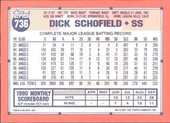 1991 Topps - Collector's Edition (Tiffany) #736 Dick Schofield Back