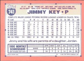 1991 Topps - Collector's Edition (Tiffany) #741 Jimmy Key Back