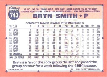 1991 Topps - Collector's Edition (Tiffany) #743 Bryn Smith Back
