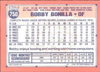 1991 Topps - Collector's Edition (Tiffany) #750 Bobby Bonilla Back