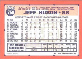 1991 Topps - Collector's Edition (Tiffany) #756 Jeff Huson Back