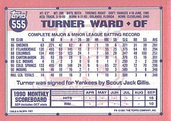1991 Topps - Collector's Edition (Tiffany) #555 Turner Ward Back