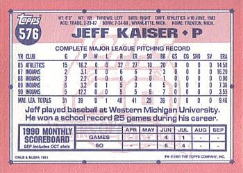 1991 Topps - Collector's Edition (Tiffany) #576 Jeff Kaiser Back