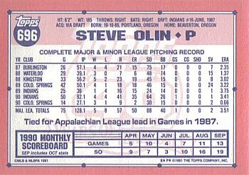 1991 Topps - Collector's Edition (Tiffany) #696 Steve Olin Back